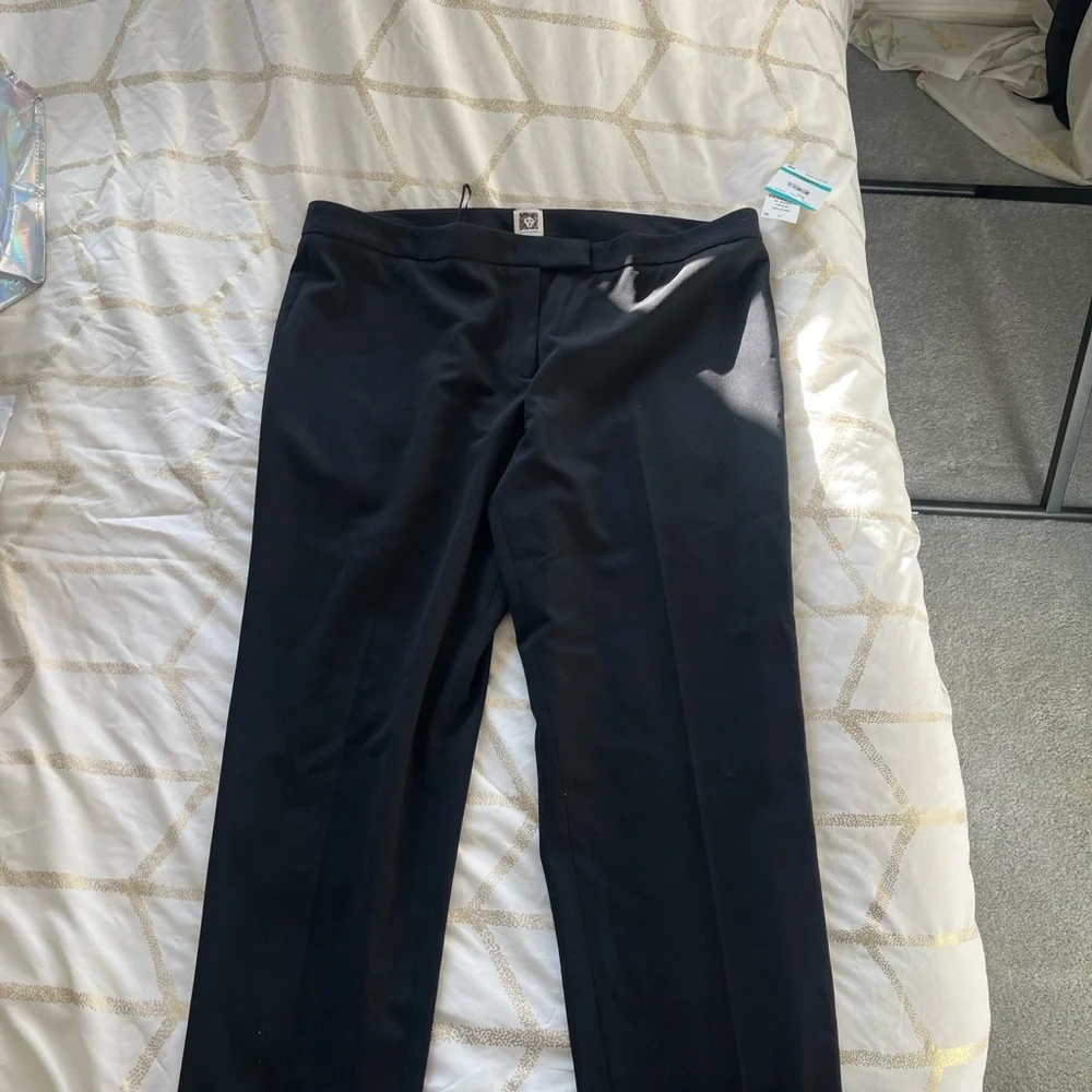 Anne Klein Grace Straight Ankle Black Dress Pants - Picture 3 of 4